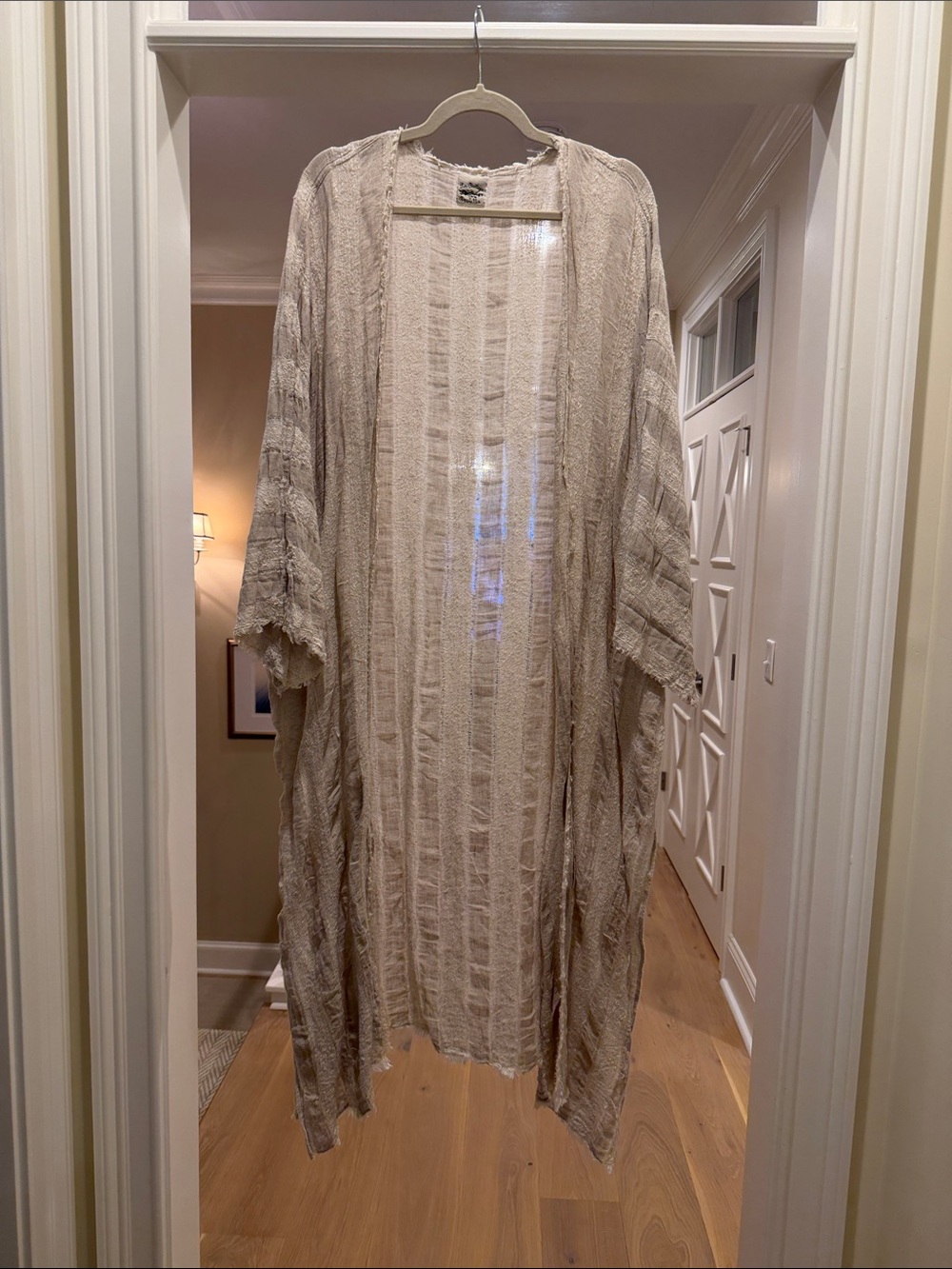 La Bottega Di BrunellaLightweight Striped Open Kimono duster